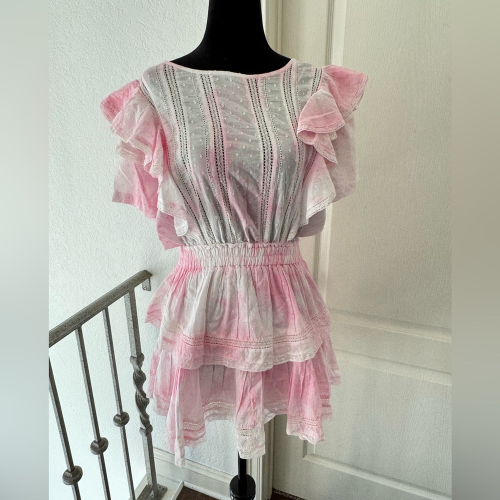 LoveShackFancy Sz Small Pink Natasha Heritage Mini Dress - Picture 4 of 11